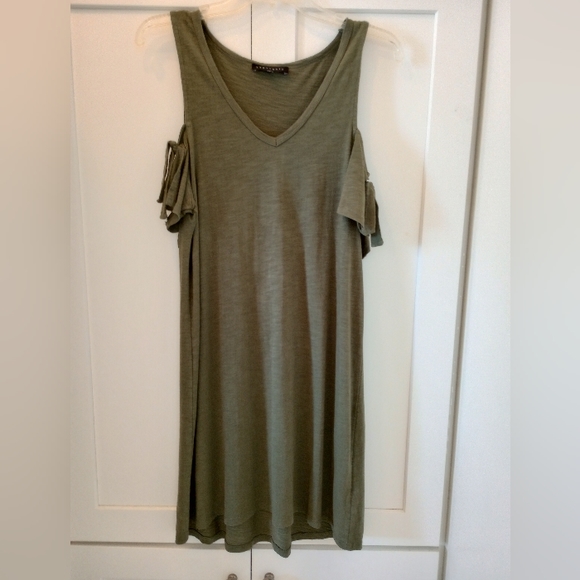 SANCTUARY Lakeside Cold-shoulder  Tie Dress  Green  XS - Picture 7 of 10